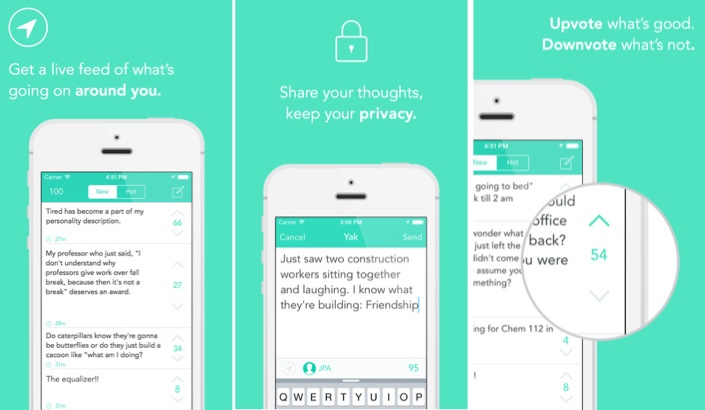 Tell your Secrets and see What the Others are Saying near you with YikYak for iOS and Android